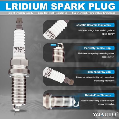 Iridium Spark Plugs 4 Pack, Pre-Gapped Sparkplugs OEM Replacement for Nissan Altima 2002 2003 2004 2005 2006 L4 2.5L,Sentra 2002 2003 2004 2005 2006 L4 2.5L. in Kuwait