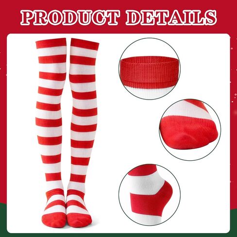 3 Pcs Cat Costume Accessory Set Include Cat Ears Headband with Red Stovepipe Hat Red Striped Knee Length Socks Bowtie for World Book Day 100th Days of School in Saudi Arabia