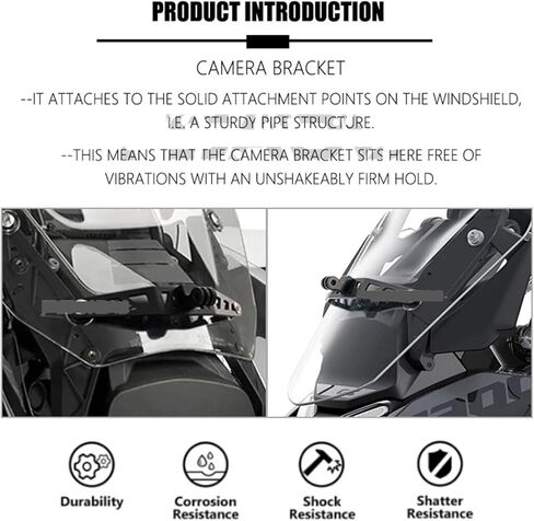 for R1300GS Motorcycle Windscreen Recorder Holder Stable Safe Camera Bracket GS1300 2023 2024 (Silver) in Saudi Arabia
