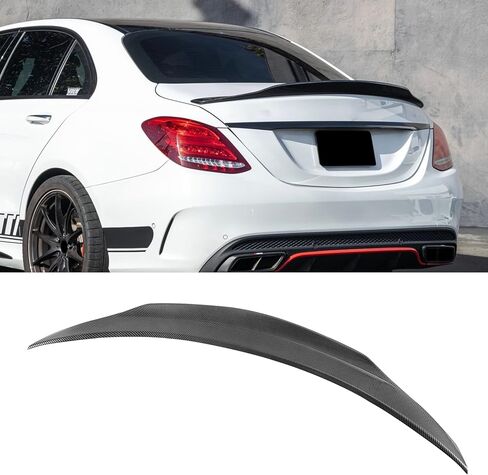 Carbon Fiber Rear Spoiler Wing Compatible with 2015-2021 Mercedes-Benz W205 C-Class C300 C350e C400 Sedan, Trunk Spoiler for 2015-2021 W205 C46 C63 C63S AMG Sedan in Saudi Arabia