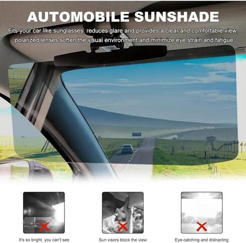 Sun Visor Extender for Car, Upgraded Polarized Adjustable Visor Extender Sun Blocker Anti-Glare for Safe Driving, UV Protection, Stray Light, Universal for Sedan Van(1 Pack) in Saudi Arabia