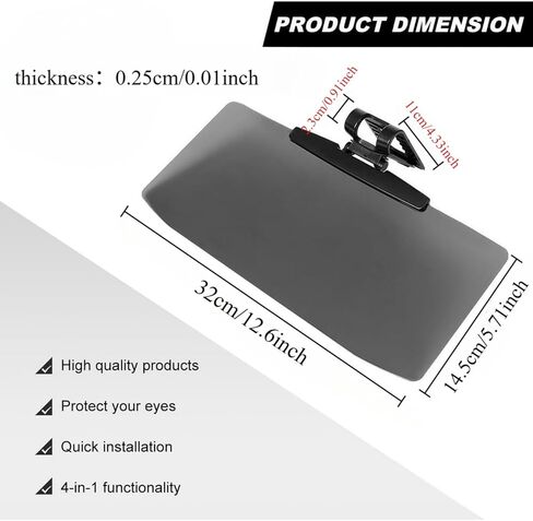 Sun Visor Extender for Car, Upgraded Polarized Adjustable Visor Extender Sun Blocker Anti-Glare for Safe Driving, UV Protection, Stray Light, Universal for Sedan Van(1 Pack) in Saudi Arabia