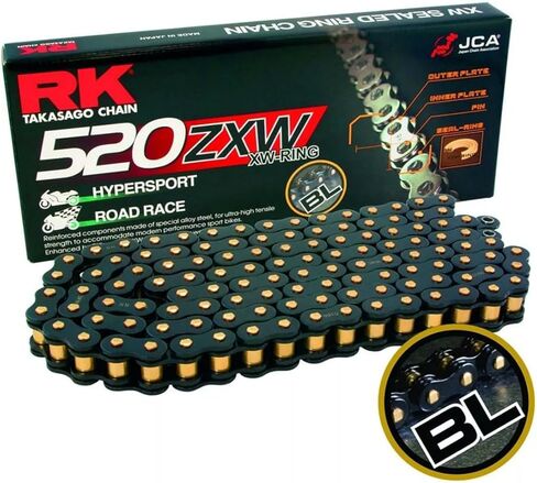 RK Racing Chain BL520ZXW-120 Black Scale 120 Link XW-Ring Premium High Performance Chain with Connecting Link in Saudi Arabia