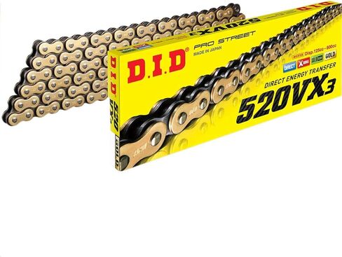 D.I.D 520VX3G130FB 520VX3 Professional O-Ring Series Chain - 130 Links - Gold in Saudi Arabia