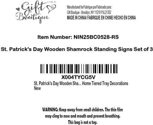 St. Patrick's Day Wooden Shamrock Standing Signs Set of 3 Lucky Irish Clover Cutouts Tabletop Centerpieces Decor for Home Tiered Tray Decorations in Saudi Arabia