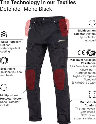 John Doe Defender Monolayer Cargo XTM Motorcycle Pants Breathable w Protectors in Saudi Arabia