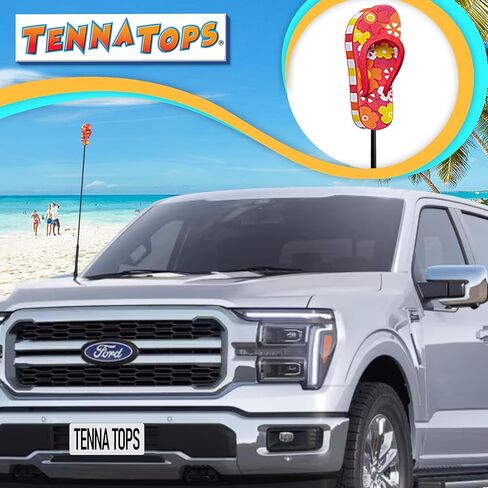Beach Babe Flip Flop Sandal Car Decor Antenna Topper Cute Auto Accessory (Hawaiian Red) - Fits Thin Style Antenna in Saudi Arabia