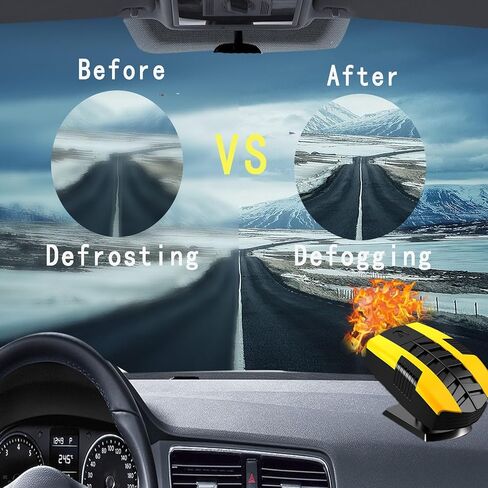 سخان 12 فولت للسيارة، 150 وات، مروحة تبريد سريعة التسخين، مزيل الضباب ومزيل الصقيع، دوران 360 درجة، سخان سيارة محمول يمكن توصيله بولاعة السجائر، حرارة هواء صغيرة 202504 in Kuwait