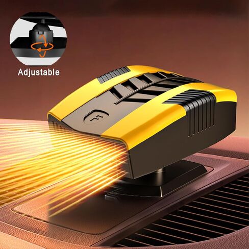 سخان 12 فولت للسيارة، 150 وات، مروحة تبريد سريعة التسخين، مزيل الضباب ومزيل الصقيع، دوران 360 درجة، سخان سيارة محمول يمكن توصيله بولاعة السجائر، حرارة هواء صغيرة 202504 in Kuwait