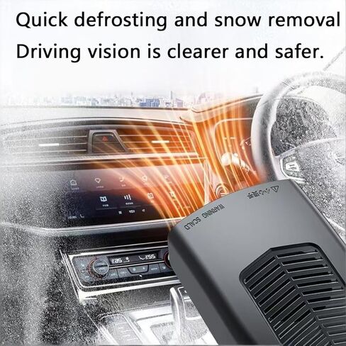سخان سيارة 12 فولت يمكن توصيله بولاعة السجائر، مزيل ضباب الزجاج الأمامي المحمول بقدرة 150 وات ومزيل الصقيع، قاعدة دوارة 360 درجة (أسود) in Kuwait