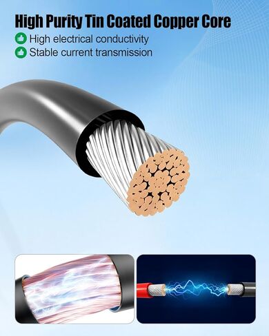 8AWG 50A موصلات توصيل/فصل سريعة مع كابل موصل بطارية على شكل حلقة O 100 سم (39.37 بوصة) كابل بطارية موصل سريع رافعة شوكية قابس سلك مقطورة وسخير تخزين الطاقة رافعة شوكية كهربائية، قطعتان in Kuwait