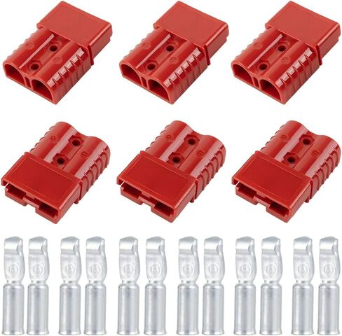 6PCS 50A Car Battery Quick Connect/Disconnect Kit, 600V Electrical Jumper Cable Plug Wire Connector Kit with 7/8/10/12AWG, Suitable for Winches, Trailer, Traction System (Gray) in Saudi Arabia