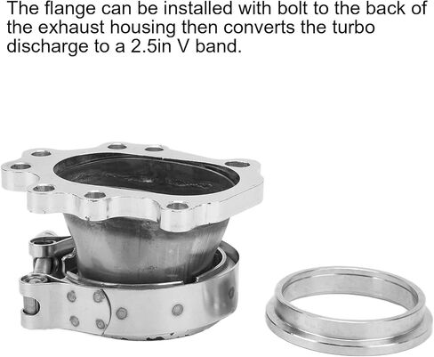 Turbo Downpipe Flange, 8 Bolt Turbo Downpipe Flange Stainless Steel 2.5in V Band Conversion Adapter for T25 T28 GT25 GT28 Turbo in Saudi Arabia