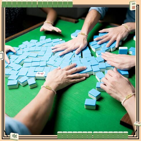 Unittype 12 قطعة Mahjong Party Favors سوار Lucky Mahjong سوار المجوهرات الصينية المنسوجة قابل للتعديل 12 نمط سبيكة المينا سحر الخرز للنساء رجل Mah Jong Lovers Party Favor Gifts in Saudi Arabia