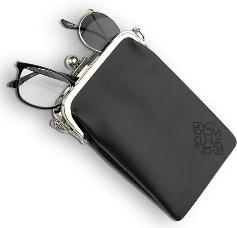 حقيبة صغيرة تمر بالجسم للنساء - جلد نباتي، محفظة مصممة للهاتف، ناعمة، حافظة نظارة مزدوجة بحزام قابل للإزالة in Kuwait