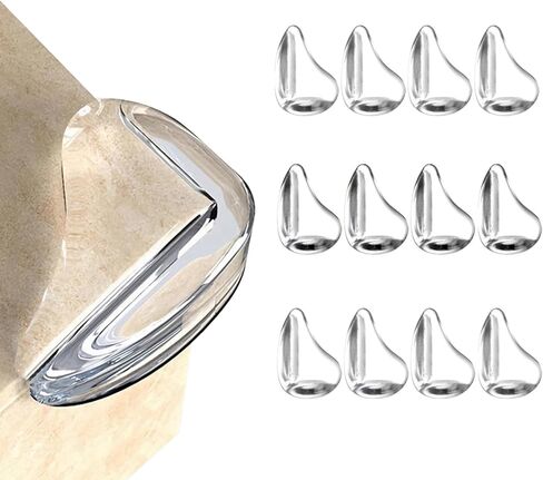 12 Pack Corner Protector for Baby, Clear Corner Protectors, Table Corner Covers Baby Safety, Furniture Corner Guard & Edge Safety Bumpers to Cover Sharp Furniture & Table Edges in Kuwait