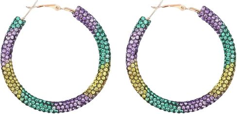 أقراط ماردي جراس للنساء، أقراط جلدية من الأكريليك للاحتفال بالثلاثاء السمين، هدايا إكسسوار موكب ماردي جراس in Kuwait