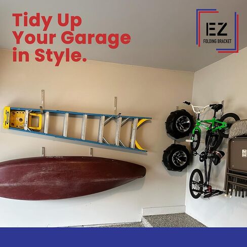 EZ Folding Bracket Small (9 Inch) 1PK Heavy Duty Folding Shelf Bracket - Single Collapsible Wall Mount Bracket, 75 lbs Capacity, Patented Space-Saving Design, Hanger for Garage, Basement in Saudi Arabia