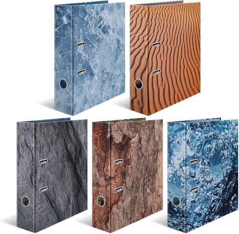 HERMA 19653 Folder A4 Natural Wood, 7 cm Wide, Cardboard Folder with Inner Print for School and Office, Sturdy Children's Ring Binder Made of Cardboard for Boys and Girls in Kuwait