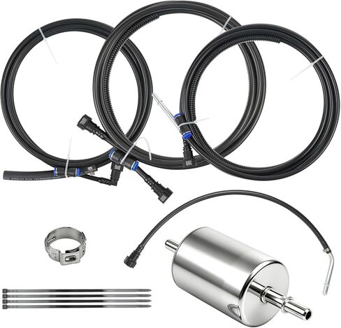 مجموعة خطوط الوقود متوافقة مع GMC Sierra 1500 Chevy Silverado 1500 2500 1999-2003 4.8L 5.3L 6.0L 8.1L بيك اب شاحنات النايلون طقم إصلاح خطوط الوقود استبدال FL-FG0053 FG0053 NFR0003 in Kuwait