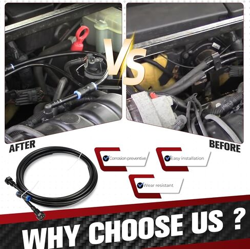 مجموعة خطوط الوقود متوافقة مع GMC Sierra 1500 Chevy Silverado 1500 2500 1999-2003 4.8L 5.3L 6.0L 8.1L بيك اب شاحنات النايلون طقم إصلاح خطوط الوقود استبدال FL-FG0053 FG0053 NFR0003 in Kuwait