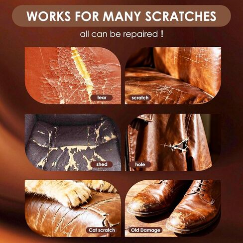 12 Colors Vinyl Repair Kit Leather Repair Kit for Scratch, Tears Sofa, Jacket, Car Seats and Purse Easy Application with Customizable Colors Leather Repair Kit for Furniture in Kuwait