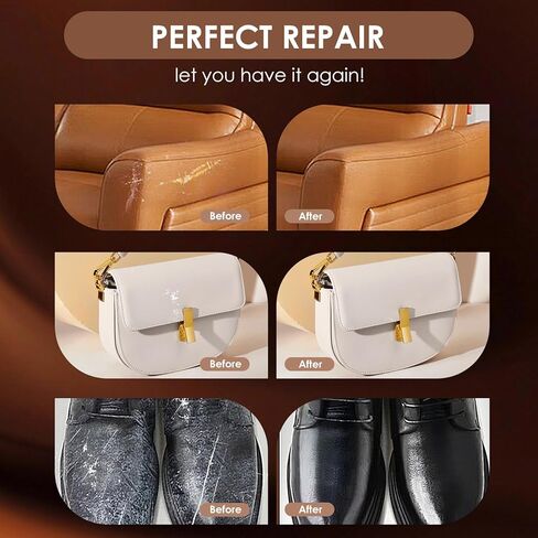12 Colors Vinyl Repair Kit Leather Repair Kit for Scratch, Tears Sofa, Jacket, Car Seats and Purse Easy Application with Customizable Colors Leather Repair Kit for Furniture in Kuwait
