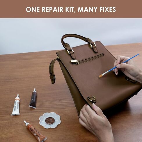 12 Colors Vinyl Repair Kit Leather Repair Kit for Scratch, Tears Sofa, Jacket, Car Seats and Purse Easy Application with Customizable Colors Leather Repair Kit for Furniture in Kuwait