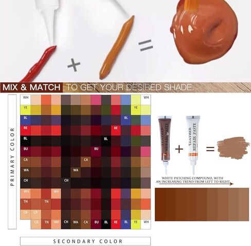 12 Colors Vinyl Repair Kit Leather Repair Kit for Scratch, Tears Sofa, Jacket, Car Seats and Purse Easy Application with Customizable Colors Leather Repair Kit for Furniture in Kuwait