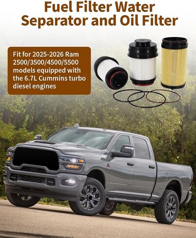 68677800AA 68677810AA Fuel Filter Water Separator Set Fit for 2025 2026 6.7 Cummins Fit for Ram 2500 3500 4500 5500 6.7L Turbo Diesel Engines in Kuwait