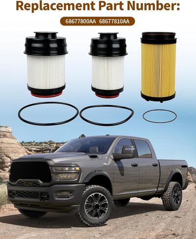 68677800AA 68677810AA Fuel Filter Water Separator Set Fit for 2025 2026 6.7 Cummins Fit for Ram 2500 3500 4500 5500 6.7L Turbo Diesel Engines in Kuwait