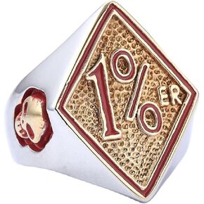 Men's Large Size Stainless Steel 1% er One Percent Outlaw Motorcycle Biker Ring US Size 7-16 in Saudi Arabia