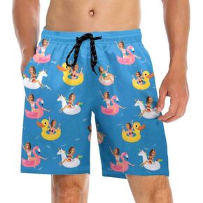 Personalized Face Swim Trunks Custom Face Men Swim Short Funny Beach Shorts for Men Gift for Dad Boyfriend Husband in Saudi Arabia