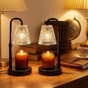 Glimra 2 Pack Candle Warmer Lamp with Timer,Dimmable Adjustable Height Candle Heater Birthday Gifts for Women Mom Sister Friends,House Warming Gifts New Home Candle Lamp Warmer with 4 Bulbs in Saudi Arabia