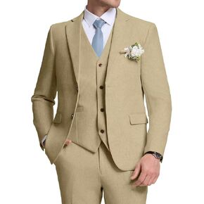 الرجعية رجل الكتان البدلة سليم صالح 3 قطعة الصيف بدلة الزفاف عادية شاطئ الكتان الدعاوى للرجال حفلة موسيقية سترة سترة مجموعة بناطيل رجالي in Kuwait