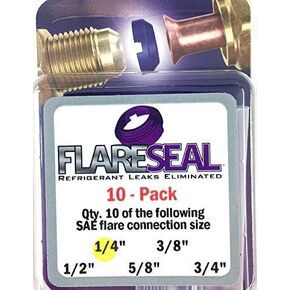 10 عبوات 1/4 بوصة طراز FS04-10PK من وصلات مضيئة SAE خالية من التسرب - المبرد - التبريد، التدفئة والتهوية وتكييف الهواء، بدون قنوات أو سبليت صغير. سدادة سحق حشية نحاسية مطلية بقفل خيط (10، 1/4 بوصة) ... in Kuwait