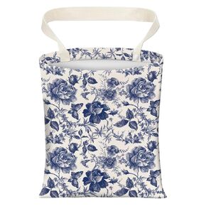 Cute Car Trash Can, Hanging Canvas Car Back Seat Organizer and Storage Bag, Funny Car Trash Bag For Travelling, Outdoor Cute Blue Flowers in Saudi Arabia