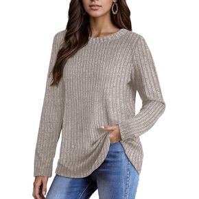 Long Sleeve Tunic Tops for Women, Loose Fit Lightweight Crewneck Tunic Sweater Fall Fashion Casual Outfits in Saudi Arabia