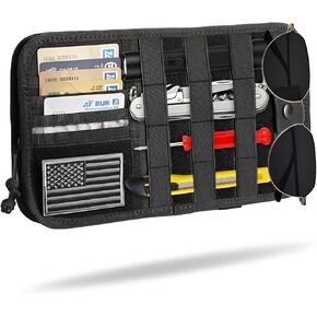Visor Organizer, Heavy Duty Tactical Car Sun Visor Organizer with Large Zipper Pocket & Sunglasses Holder, Semi-Rigid Molle Visor Storage Pouch for Cars, Trucks, and SUVs, Car Interior Accessories in Saudi Arabia