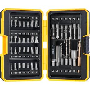 مجموعة لقم مفك فولاذي S2 مكونة من 42 قطعة، مجموعة لقم مثقاب مغناطيسية، تتضمن PH، PZ، SQ، SL، Hex، مجموعة لقم أمان Torx، ولقمة صامولة، مع ثقب كربيد، حامل لقمة تمديد سداسية 1/4 بوصة، إصدار مطور in Kuwait
