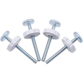 Baby Gate Replacement Parts, M8 x 95mm Short Bolts, White, 4 Pack | 3.74-inch length for standard gaps; matching pressure-mounted baby and pet gates; metal rods; no-drill setup in Kuwait