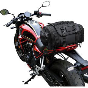 حقيبة ذيل الدراجة النارية، مقصورة أمتعة مقاومة للماء قابلة للتوسيع 20L-26L، مناسبة لحقيبة تخزين الرف الخلفي لنماذج الدراجات النارية المختلفة، أسود in Kuwait