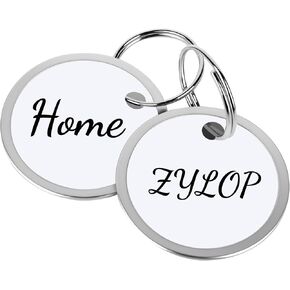 علامات مفاتيح مقاس 1 بوصة مع ملصقات - 30 حزمة من علامات تعريف سلسلة المفاتيح ذات الحافة المعدنية/معرفات مع ملصقات ورقية مستديرة بيضاء قابلة للكتابة للاسم والأمتعة والحقائب وحقيبة الظهر in Kuwait