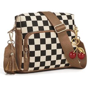 محافظ كروسبودي مربعة للنساء محفظة متوسطة الحجم منقوشة عبر الجسم عصرية فوق حقائب الكتف in Kuwait