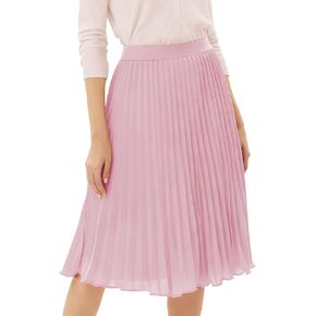 Pleated Skirts for Women Chiffon Aline Swing High Elastic Waisted Flowy Midi Skirt in Saudi Arabia