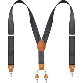 حمالات رجالية 4 مشابك معدنية على شكل حرف Y قابلة للتعديل بعرض 1.4 بوصة ومطاطة in Kuwait