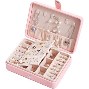 LATIT Travel Jewelry Case Organizer, Portable Travel Jewelry Box for Necklaces Earrings Rings, Personalized Jewelry Travel Organizer for Women Girls in Kuwait