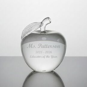 Personalized 4" Crystal Apple Paperweight, Custom Engraved Glass Apple for Teacher of the Year Award, Schools, Retirement, Teacher Gifts (Red) in Saudi Arabia