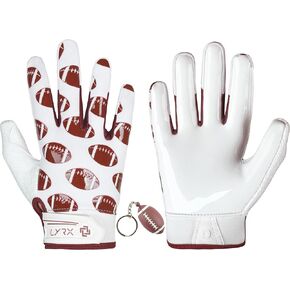 Kids Football Receiver Gloves: Elevate Your Game with Sticky Wide Performance! Designed for Kids - Experience Comfort and Flexibility with Stretch Fit (F2 Footballs, Kids L (6.5")) in Kuwait