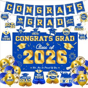 108PCS 2024 Graduation Party Decorations-Graduation Table Decorations Class of 2024 Set-Cupcake Toppers, Centerpiece, Tablecloth, Ballons, Party Favor Boxes, Candy Labels, Banners&Cupcake Stand 2024 in Kuwait